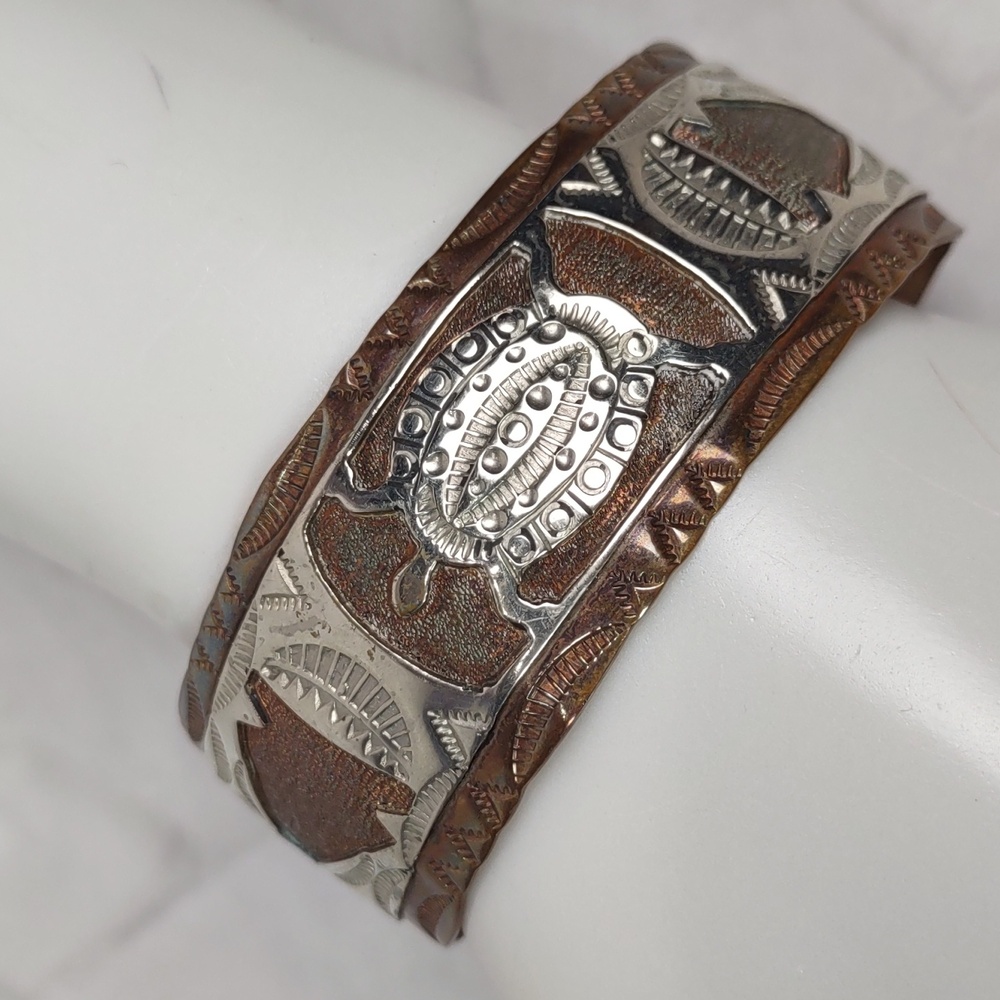 Vintage Native American Copper/Silver Cuff Bracelet